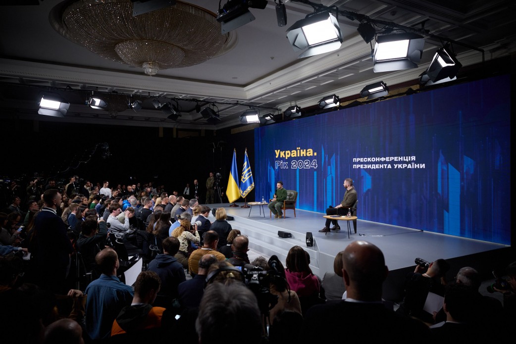 Президент України Володимир Зеленський під час пресконференції в межах форуму «Україна. Рік 2024»