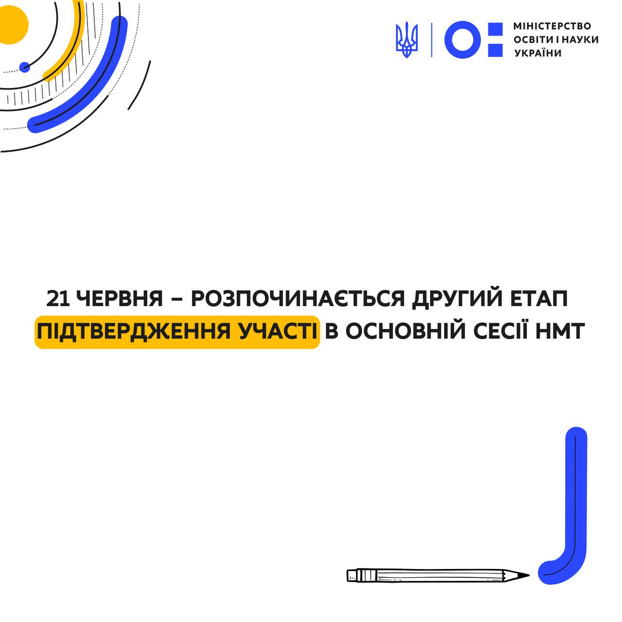 21 червня розпочинається другий етап підтвердження участі в основній сесії НМТ