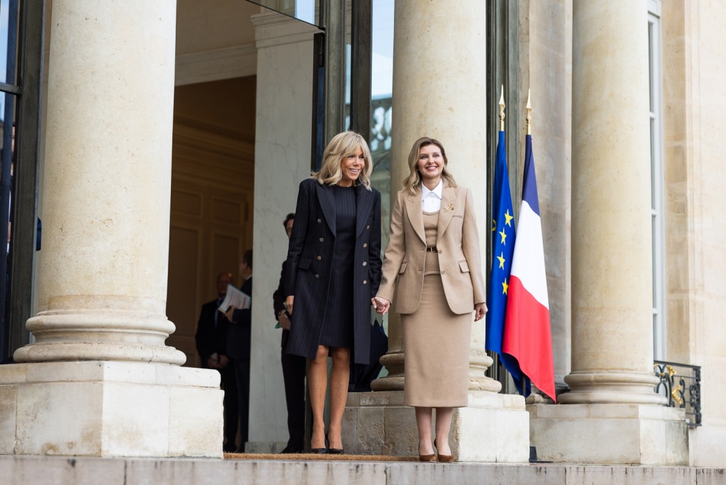 Перша леді Олена Зеленська та Перша леді Французької Республіки Бріжит Макрон