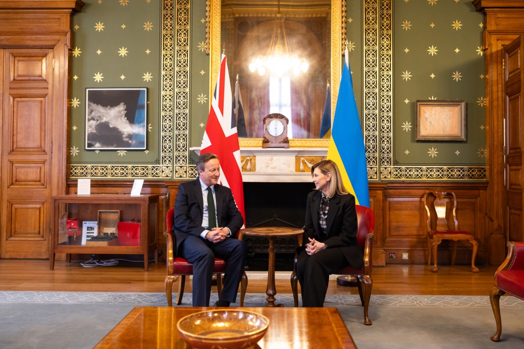 Перша леді України Олена Зеленська та міністр закордонних справ Великої Британії Девід Кемерон