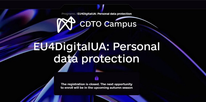 напис на синьо-фіолетовому тлі EU4DigitalUA:Personal data protection