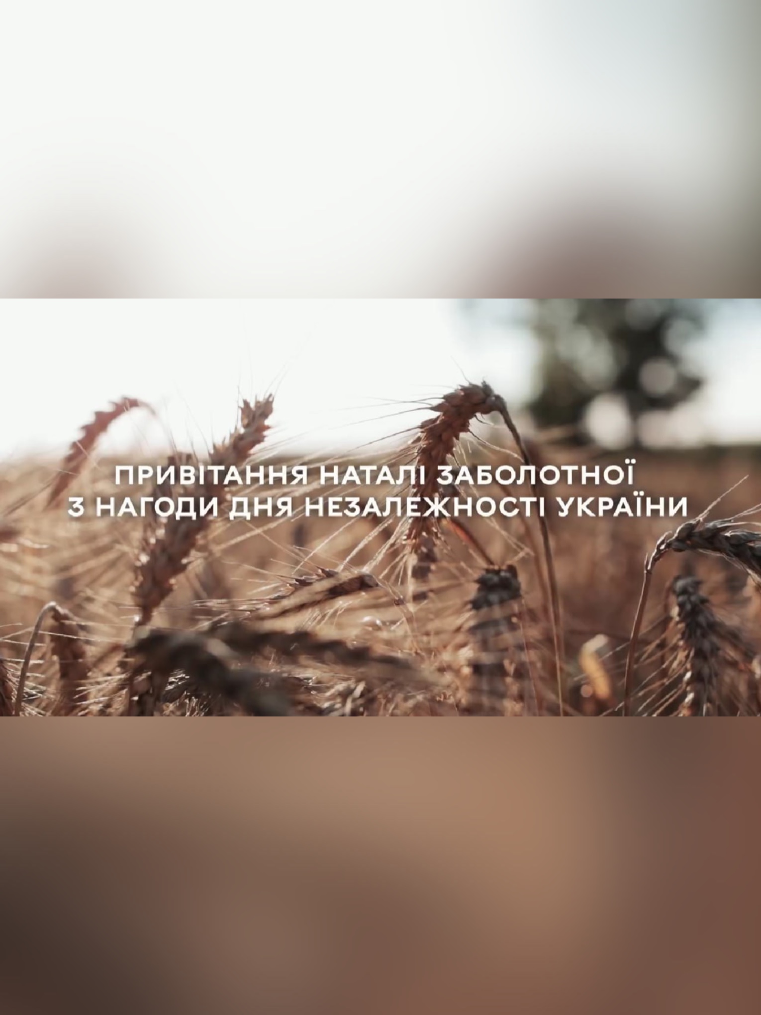 Привітання Першої заступниці начальника ОВА Наталі Заболотної з нагоди Дня Незалежності України
