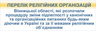 Перелік релігійних організацій