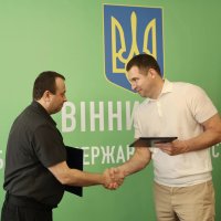 Начальник ОВА Сергій Борзов та т.в.о. керівника Територіального управління БЕБ у Вінницькій області Сергій Юлдашев