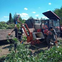 Люди розчищають територію