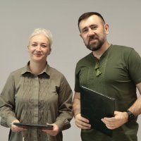 Перша заступниця начальника ОВА Наталя Заболотна та майор Армії оборони Ізраїлю у відставці Алекс Гальчинський