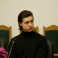 Учасник зустрічі у конференц-залі Вінницької ОВА
