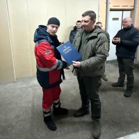Вручення подяки працівнику з Вінниччини, який брав участь у будівництві фортифікаційних споруд