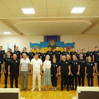 Перший заступник Начальника ОВА Наталя Заболотна, начальник ГУНП у Вінницькій області Юрій Пархоменко, кадети та учасники заходу